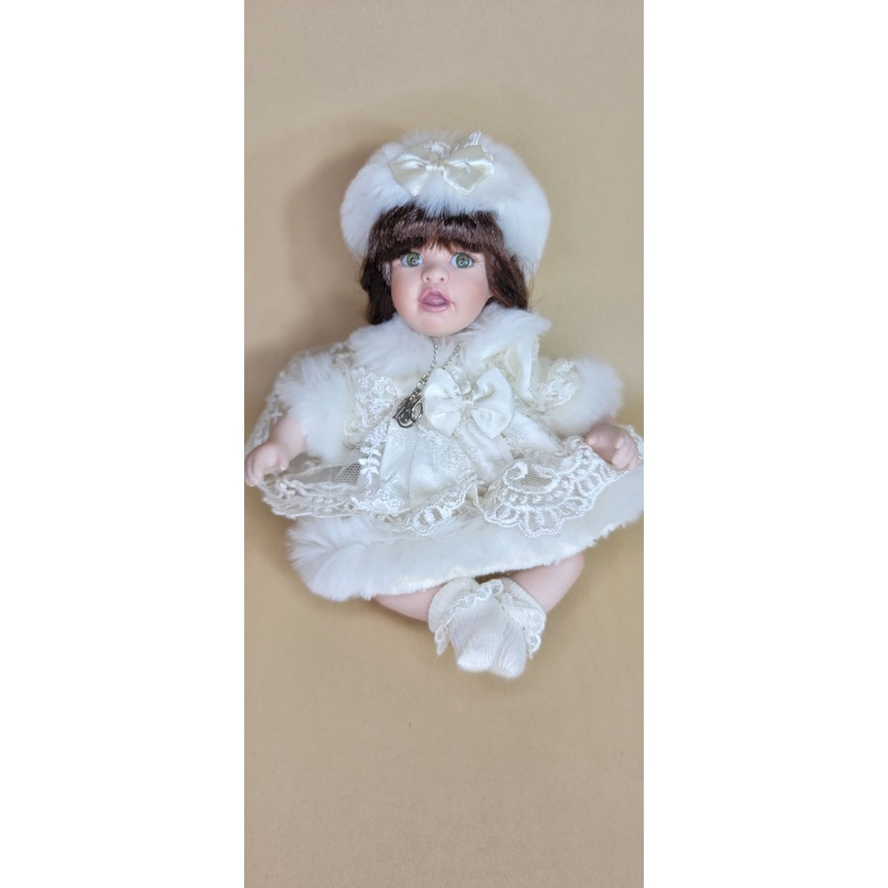 marie osmond porcelain doll Winter Blessing Tiny Tot Signed, Necklace, Numbered